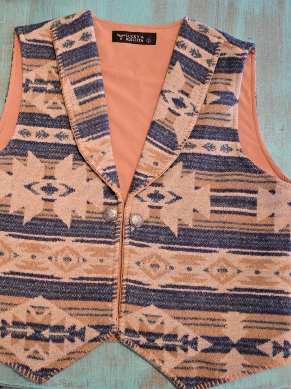 Lucky & Blessed Western Azteca Rustic Vest